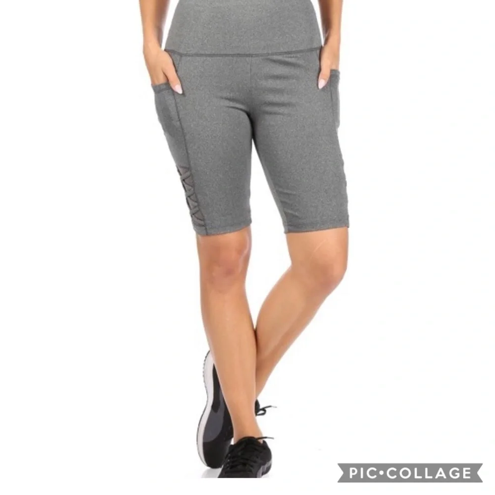 2 Left! Heather Gray Biker/Workout Shorts